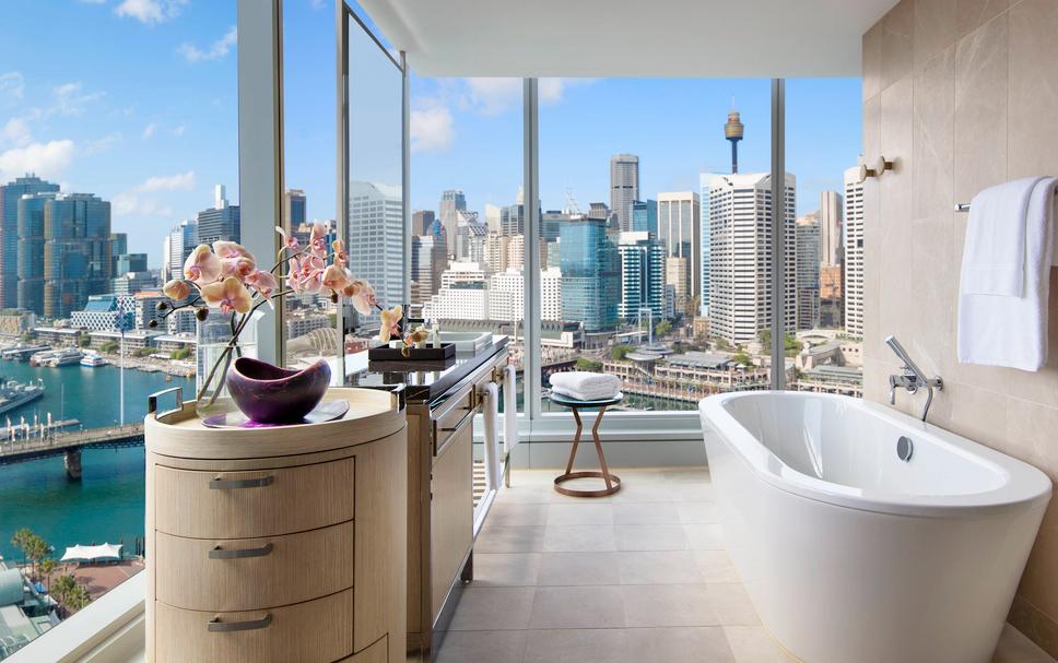 Bedroom view of Sofitel Sydney Darling Harbour