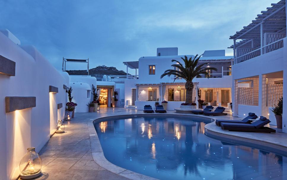 Pool view of Mykonos Ammos Hotel